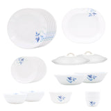 Corelle Blue Floral Dinner Set - 30 Pcs | For Family of 6 | Break & Chip Resistant | Lightweight & Durable | Microwave & Dishwasher Safe