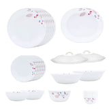 Corelle Pink Breeze1- 30 Pcs Dinner Set | For Family of 6| Break & Chip Resistant | Lightweight & Durable | Microwave & Dishwasher Safe