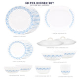 Corelle Skyline Bay Garden - 30 Pcs Dinner Set | For Family of 6| Break & Chip Resistant | Lightweight & Durable | Microwave & Dishwasher Safe