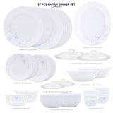 Corelle Lapinue1 - 57 Pcs Dinner Set | For Family of 12| Break & Chip Resistant | Lightweight & Durable | Microwave & Dishwasher Safe