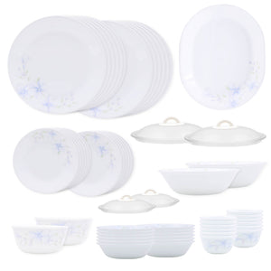 Corelle Lapinue1 - 57 Pcs Dinner Set | For Family of 12| Break & Chip Resistant | Lightweight & Durable | Microwave & Dishwasher Safe