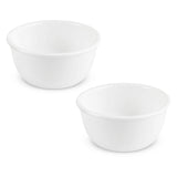 CORELLE WINTER FROST WHITE 177 ML Small Katori-Pack of 2| For serving Dal/Curd/Desserts/Dips| Ramekin Bowl |Vitrelle Triple Layer Glass| Lightweight |1-year warranty on chips, breaks & scratches