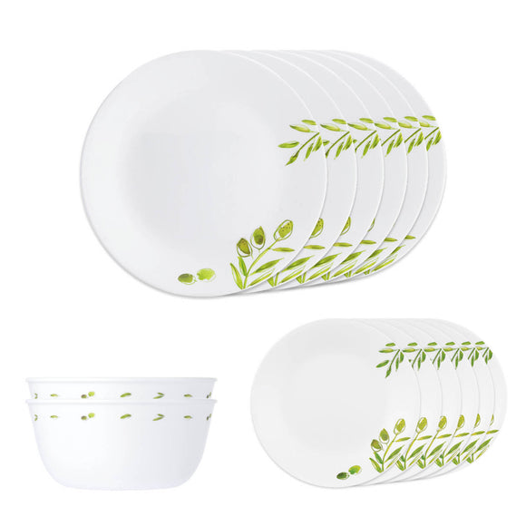 Corelle Livingware Round Olive Garden 14 Pcs Dinner Set