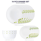 Corelle Livingware Round Olive Garden 14 Pcs Dinner Set