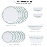Corelle Livingware Round Spring Blossom Mint 20 Pcs Dinner Set