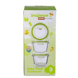 Snapware by Corelle Leak-Proof Glass Storage Container with Air-Tight Lid, Microwave and Oven Safe, Round, 150ML, Green