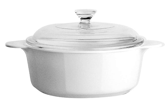 Corningware 1.25Ltr Covered Casserole - Winter Frost White - Just White