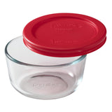 Pyrex-1Cup/236ml Round Bowl with Plastic Red Lid