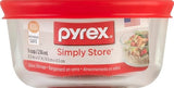 Pyrex-1Cup/236ml Round Bowl with Plastic Red Lid