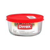 Pyrex-2Cup/473ml Round with plastic Red lid