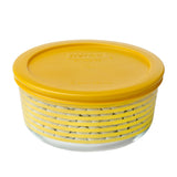 Pyrex Simply Store Butterscotch Lane 4 Cup 950mL with Butterscotch Plastic Cover (2 Container Set)