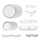 Corelle Livingware Round City Block 30 Pcs Dinner Set