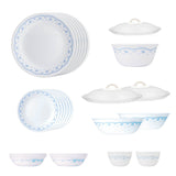 Corelle Livingware Round Morning Blue 30 Pcs Dinner Set - with Serving Bowl