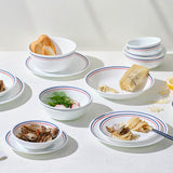 Corelle Livingware Round Double Ring Red-N-Blue 30 Pcs Dinner Set