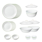 Corelle Livingware Round Double Ring Green 30 Pcs Dinner Set