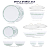 Corelle Livingware Round Spring Blossom Mint 30 Pcs Dinner Set
