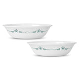 CORELLE ENGLISH GARDEN 296 ML Vegetable Bowl| Pack of 2| For Serving Curry/Gravy/Dessert | Vitrelle Triple Layer Glass| Lightweight |1-year warranty on chips, breaks & scratches