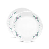 CORELLE ENGLISH GARDEN 17CM Small Rounded Plate for Snacking & Dining | Pack of 2| Vitrelle Triple Layer Glass| Lightweight |1-year warranty on chips, breaks & scratches