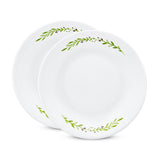 CORELLE HERBS 296 ML Vegetable Bowl for Serving Curry/Gravy/Dessert | Pack of 2|  Vitrelle Triple Layer Glass| Lightweight |1-year warranty on chips, breaks & scratches| Microwave & Dishwasher Safe| Stackable and Non-porous surface