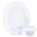 CORELLE LAPINUE 1 Serving Dish Platter with 2 Bowl | Ideal for Snacks/Appetizer/Tandoori Kababs/Fish Fry/Chicken Tikka/Party & Homeuse | Vitrelle Triple Layer Glass| Lightweight |1-year warranty on chips, breaks & scratches