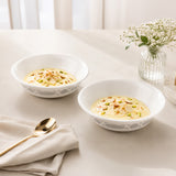 CORELLE MODENA  296 ML Vegetable Bowl| Pack of 2| For Serving Curry/Gravy/Dessert | Vitrelle Triple Layer Glass| Lightweight |1-year warranty on chips, breaks & scratches