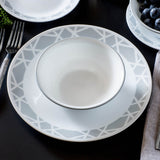 CORELLE MODENA Dinner Set of 3 (1 Dinner Plates, 1 Small Bowls & 1 Medium Bowl ) for Everyday Meal, Curry, Dal, Rotis, Pasta, Salads | Vitrelle Triple Layer Glass| Lightweight |1-year warranty on chips, breaks & scratches