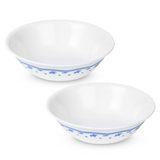 CORELLE MORNING BLUE 296 ML Vegetable Bowl| Pack of 2| For Serving Curry/Gravy/Dessert | Vitrelle Triple Layer Glass| Lightweight |1-year warranty on chips, breaks & scratches