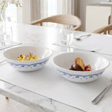 CORELLE MORNING BLUE 296 ML Vegetable Bowl| Pack of 2| For Serving Curry/Gravy/Dessert | Vitrelle Triple Layer Glass| Lightweight |1-year warranty on chips, breaks & scratches