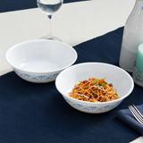 CORELLE SKYLINE BAY GARDEN 950 ML Mixing & Serving Multipurpose bowl| Pack of 2 | Ideal for Dal/Curry/Sambhar/Biryani/Chicken/Rice|Vitrelle Triple Layer Glass| Lightweight |1-year warranty on chips, breaks & scratches