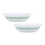 CORELLE SPRING BLOSSOM MINT 296 ML Vegetable Bowl| Pack of 2| For Serving Curry/Gravy/Dessert | Vitrelle Triple Layer Glass| Lightweight |1-year warranty on chips, breaks & scratches