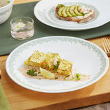 CORELLE SPRING BLOSSOM MINT 17CM Small Rounded Plate for Snacking & Dining | Pack of 2| Vitrelle Triple Layer Glass| Lightweight |1-year warranty on chips, breaks & scratches