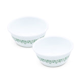 CORELLE SPRING BLOSSOM MINT 177 ML Small Katori-Pack of 2| For serving Dal/Curd/Desserts/Dips| Ramekin Bowl |Vitrelle Triple Layer Glass| Lightweight |1-year warranty on chips, breaks & scratches