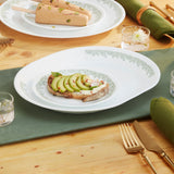 CORELLE SPRING BLOSSOM MINT Serving Dish Platter with 2 Bowl | Ideal for Snacks/Appetizer/Tandoori Kababs/Fish Fry/Chicken Tikka/Party & Homeuse |Vitrelle Triple Layer Glass| Lightweight |1-year warranty on chips, breaks & scratches