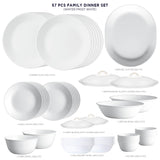 Corelle Livingware Winter Frost White 57 Pcs Family Dinner Set