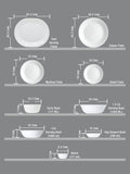 Corelle Asia Collection Gold Series Frost 26cm Dinner Plates, & 828ml Curry Bowl Pack of 5