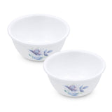 CORELLE BLUE FLORAL 177 ML Small Katori-Pack of 2| For serving Dal/Curd/Desserts/Dips| Ramekin Bowl | Vitrelle Triple Layer Glass| Lightweight |1-year warranty on chips, breaks & scratches