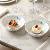 CORELLE BLUE FLORAL 950 ML Mixing & Serving Multipurpose bowl| Pack of 2 | Ideal for Dal/Curry/Sambhar/Biryani/Chicken/Rice | Vitrelle Triple Layer Glass| Lightweight |1-year warranty on chips, breaks & scratches