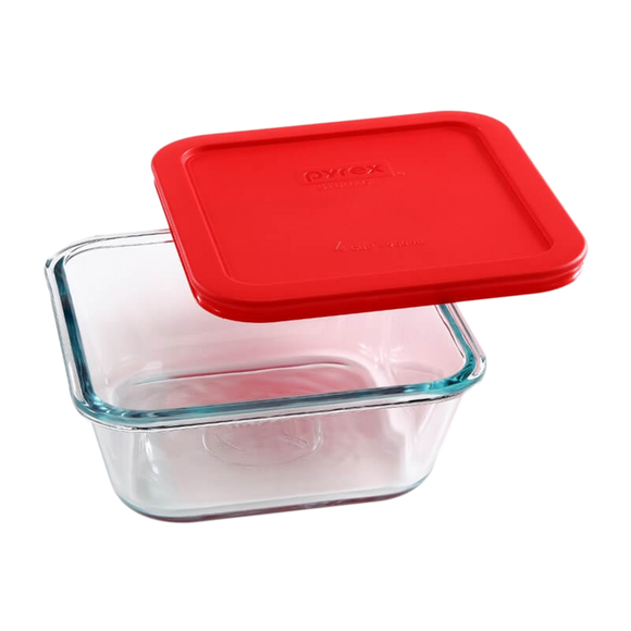 Pyrex-4cup/950ML Square Storage Red