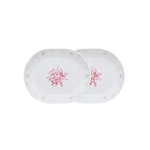 Corelle Asia Collection Gold Series Blooming Pink 31 cm Oval Serving Platter Pack of 2