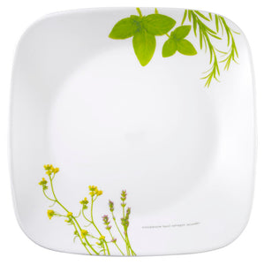 Corelle Asia Square Round Collection European Herbs Square Round Luncheon Plate