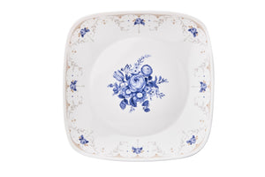 Corelle Square Round Gold Collection Blooming Blue Square Round Dinner Plate