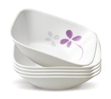 Corelle Asia Square Round Collection Warm Pansies Square Round 32oz Bowl