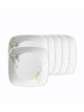 Corelle Asia Square Round Collection Blooms 17 cm Square Round Small Plate  Pack Of 6