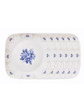 Corelle Square Round Gold Collection Blooming Blue 22.9 cm Square Round Medium Plate Pack Of 6