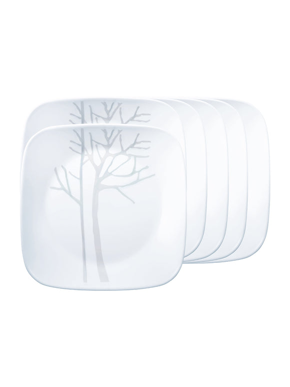 Corelle Square Round Gold Collection Frost 22.9 cm Square Round Gold Medium Plate Pack Of 6