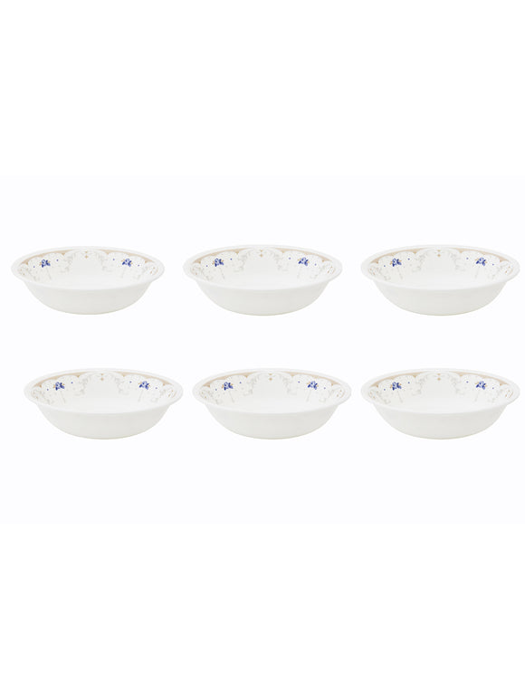 Corelle Asia Collection Gold Series Blooming Blue 296 ml Dessert Bowl Pack Of 6