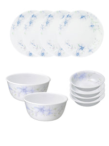 Corelle  Asia Collection Lapinue Basic / Mini / Starter Set (Pack of 10) 4 26cm Dinner Plates, 4 296ml Dessert Bowls, 2 828ml Curry Bowls