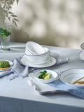 Corelle Livingware Double Ring Basic / Mini / Starter Set (Pack of 10) 4 26cm Dinner Plates, 4 296ml Dessert Bowls, 2 828ml Curry Bowls