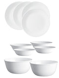Corelle Livingware Winter Frost White Basic / Mini / Starter Set (Pack of 10) 4 26cm Dinner Plates, 4 296ml Dessert Bowls, 2 828ml Curry Bowls