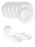 Corelle Asia Collection Gold Series Frost Breakfast Set (Pack of 12) 6 26cm Dinner Plates, 6 296ml Dessert Bowl
